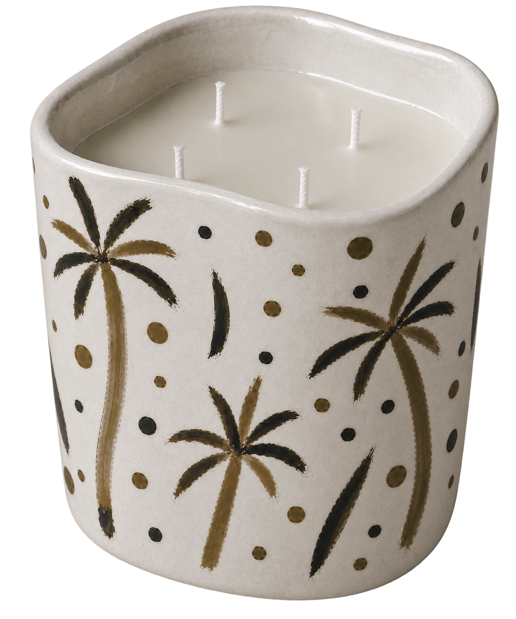 Palms and dots candle