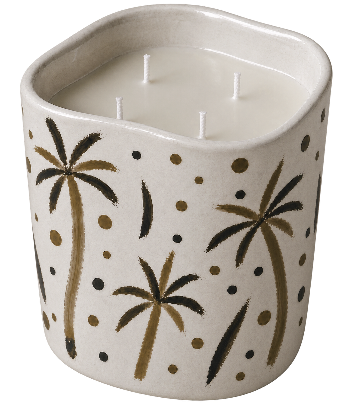 Palms and dots candle