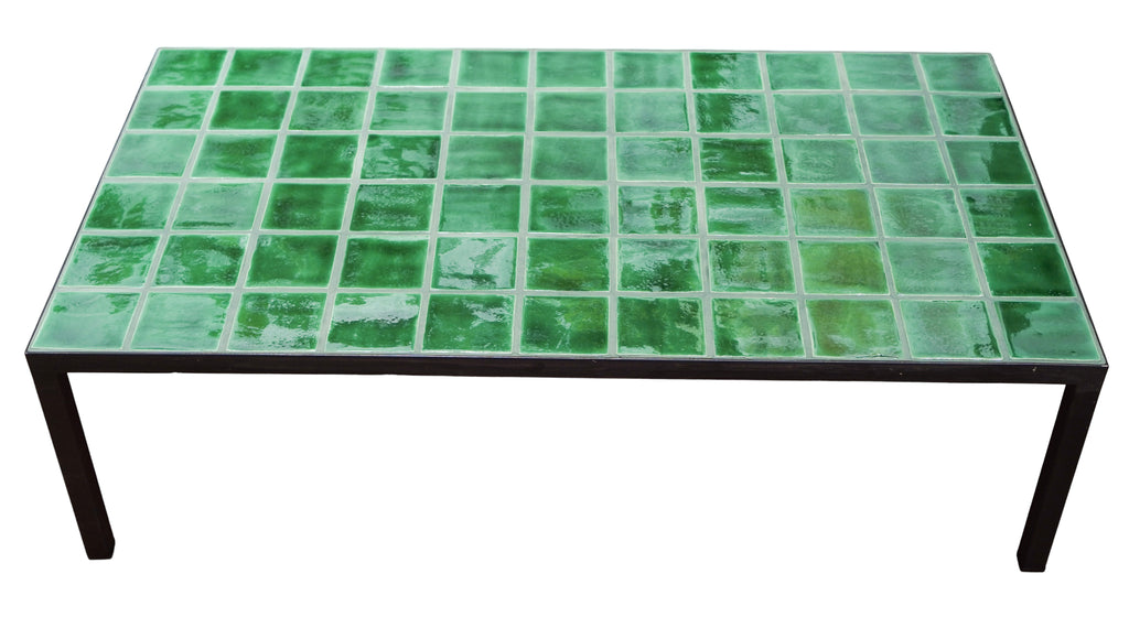 CERAMIC GREEN TILE COFFEE TABLE - OUTDOOR