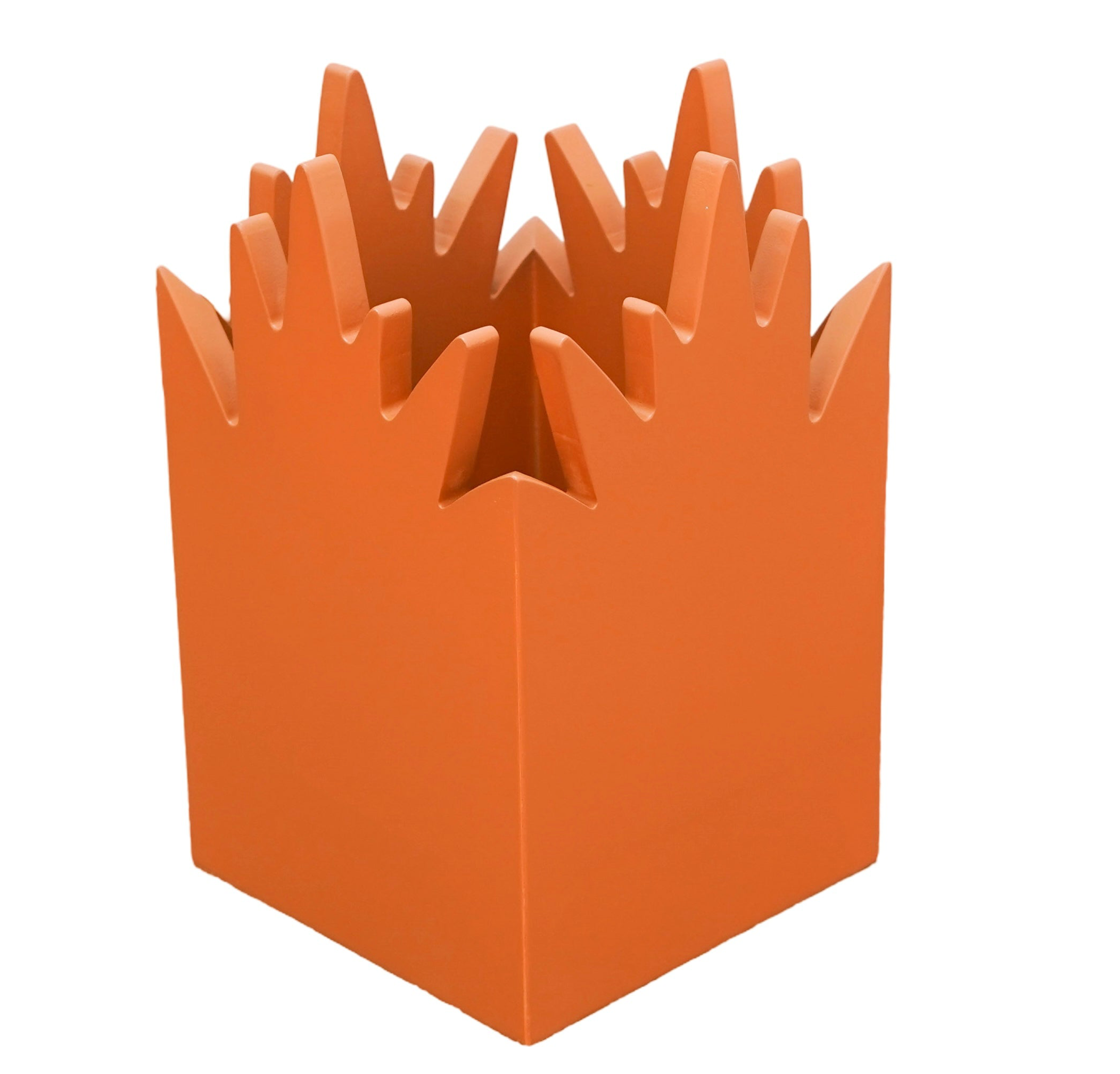 WOODEN PLANT-SHAPED BIN - TERRACOTTA