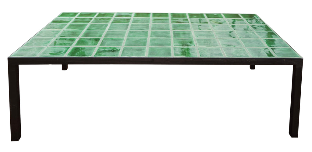CERAMIC GREEN TILE COFFEE TABLE - OUTDOOR