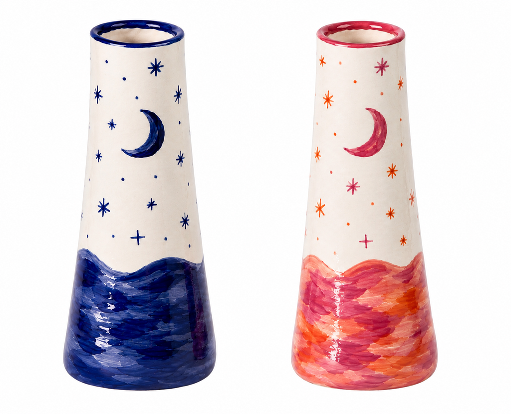Blue summer nights stem vase