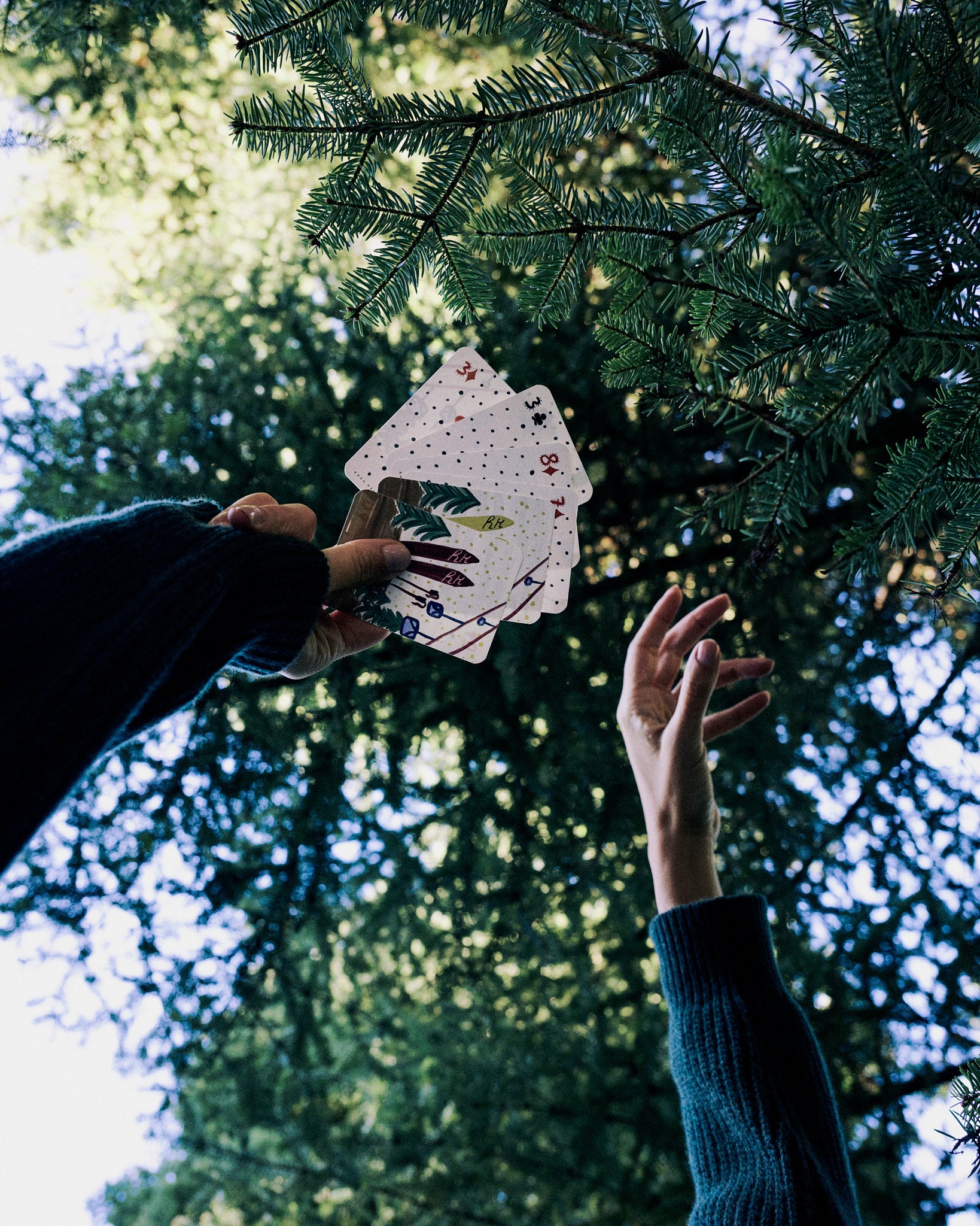 Skis playing cards set