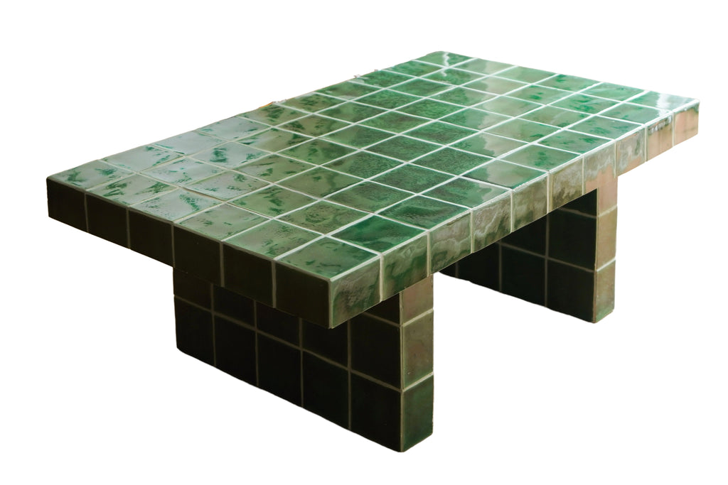 CERAMIC GREEN TILE COFFEE TABLE - INDOOR