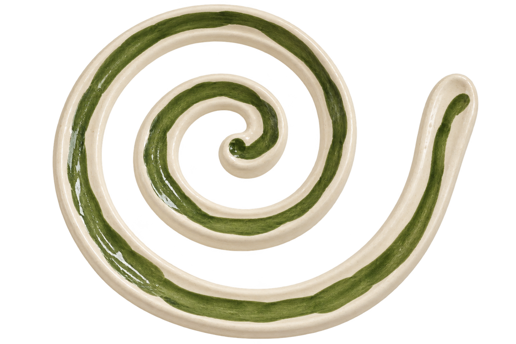 Green twirly dish