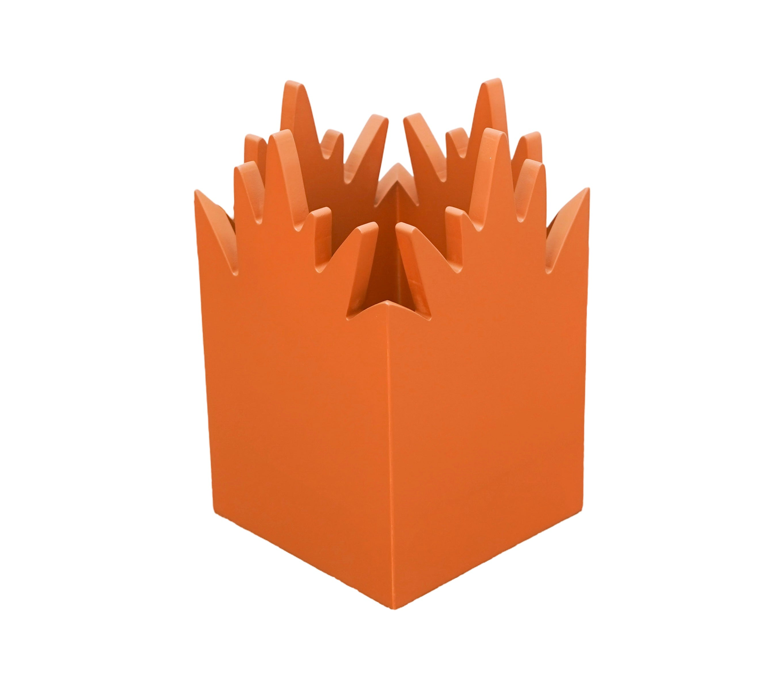 WOODEN PLANT-SHAPED BIN - TERRACOTTA