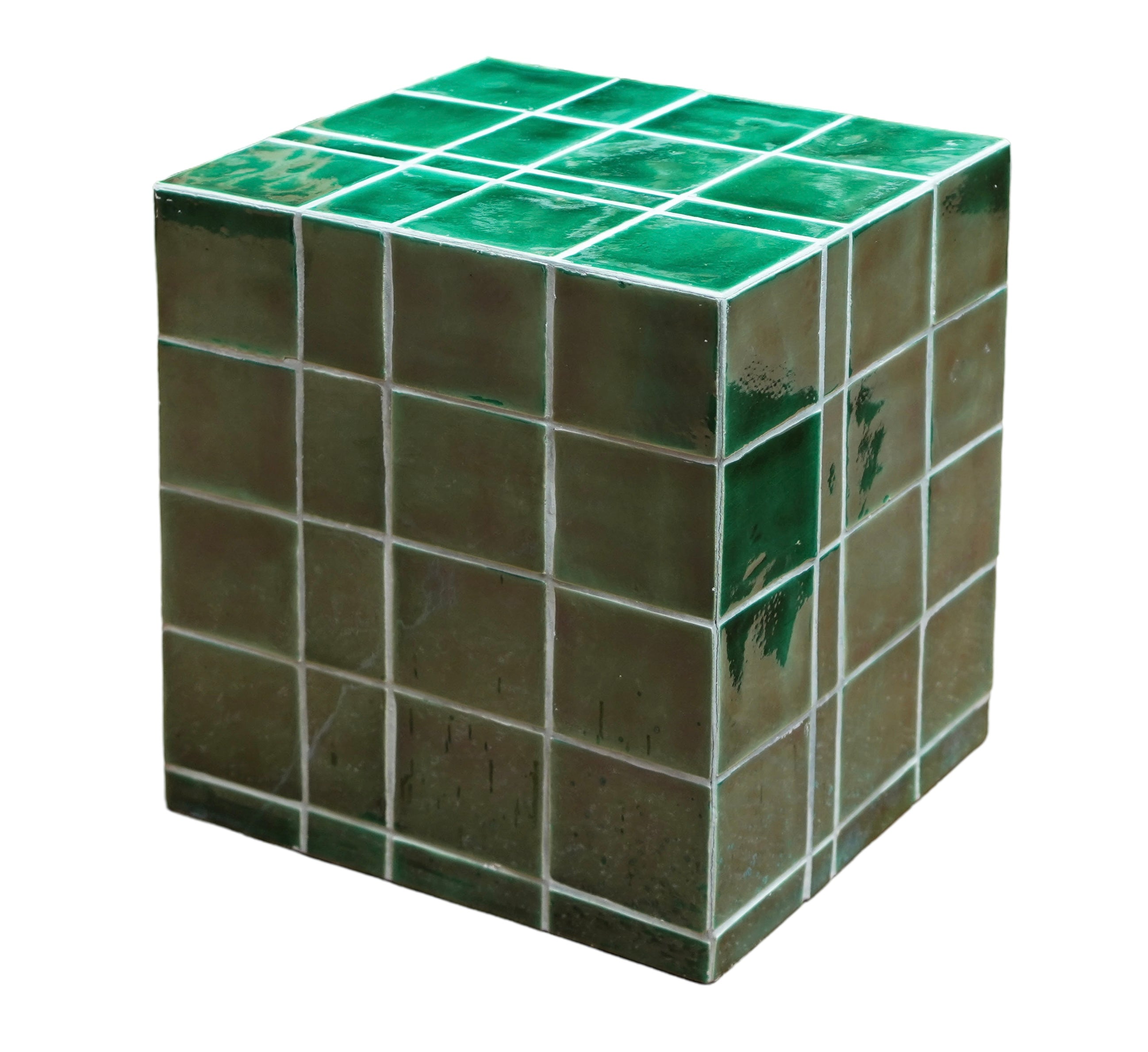 CERAMIC GREEN TILE SIDE TABLE - INDOOR