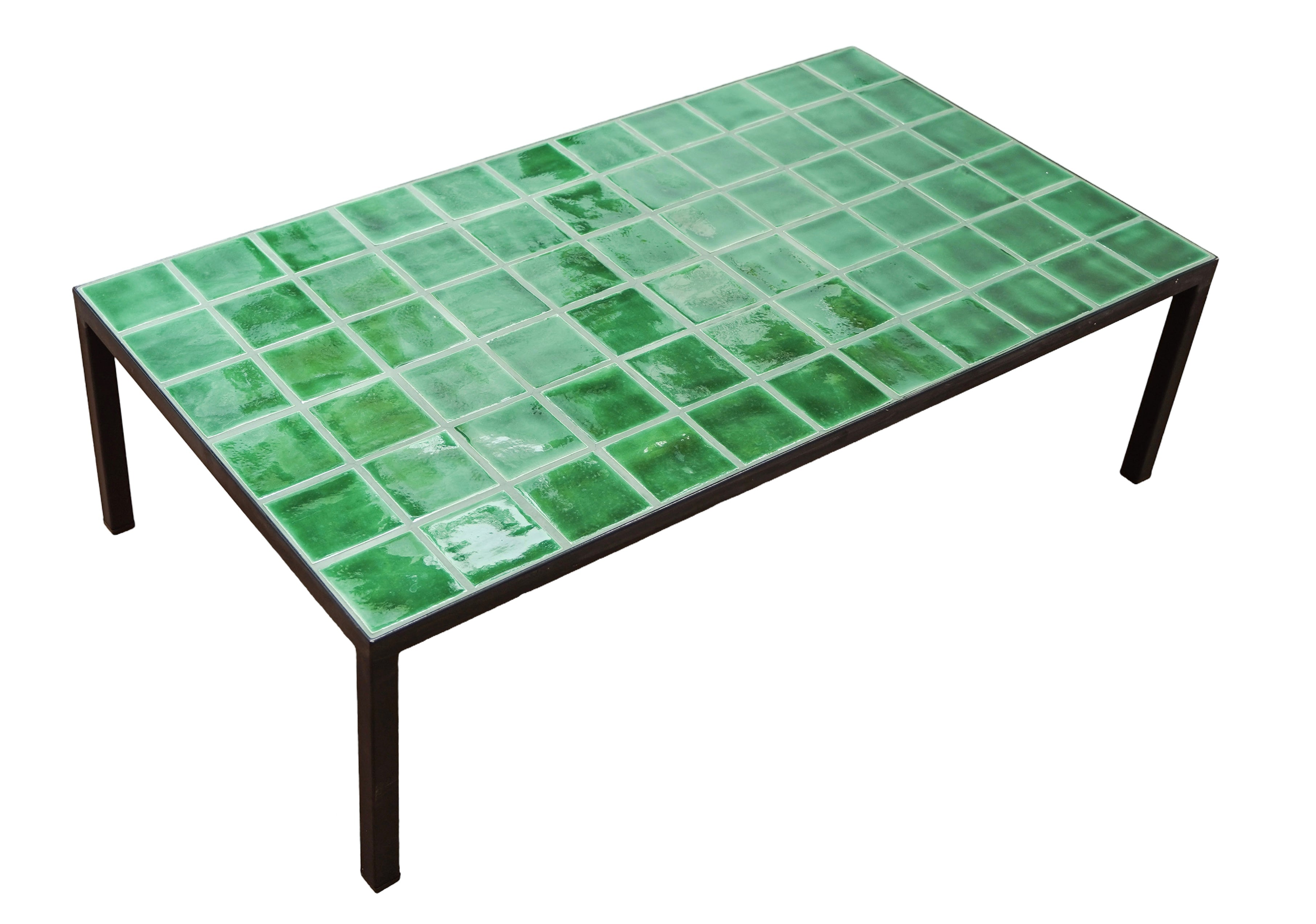 CERAMIC GREEN TILE COFFEE TABLE - OUTDOOR