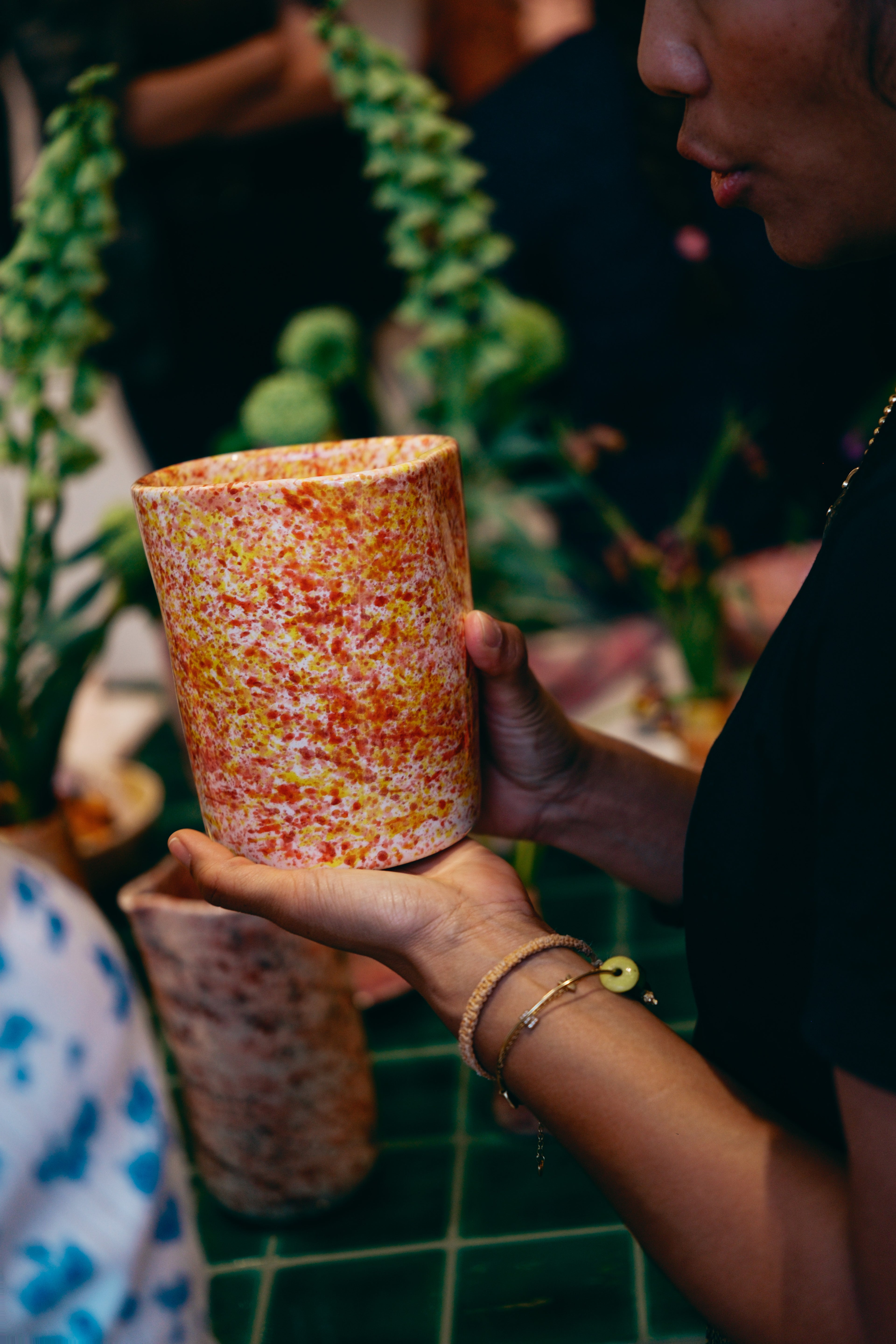 Chamomile splatter candle