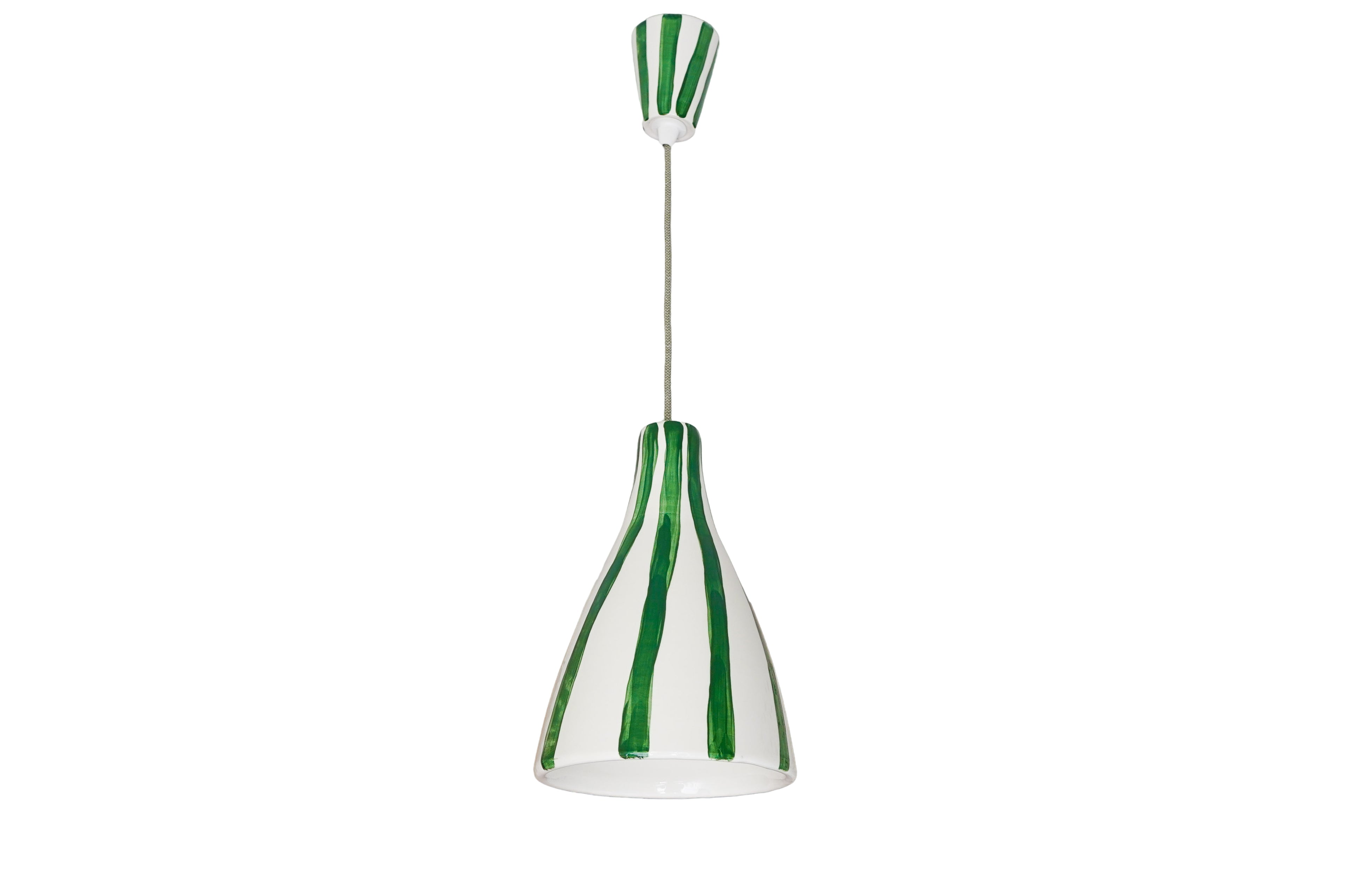Striped ceramic lamp