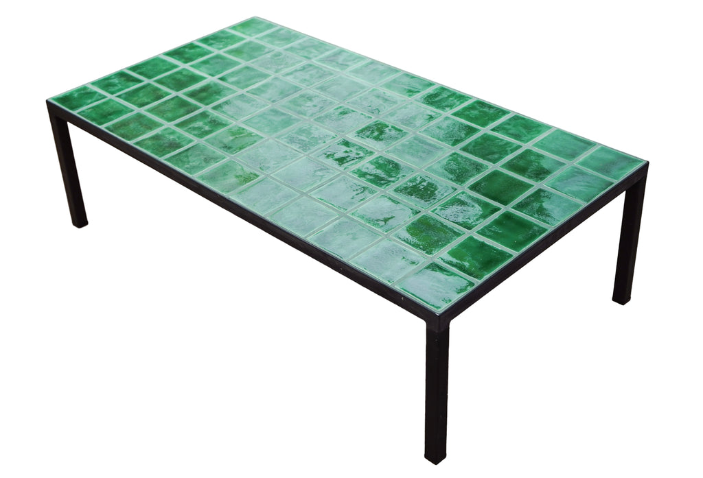 CERAMIC GREEN TILE COFFEE TABLE - OUTDOOR