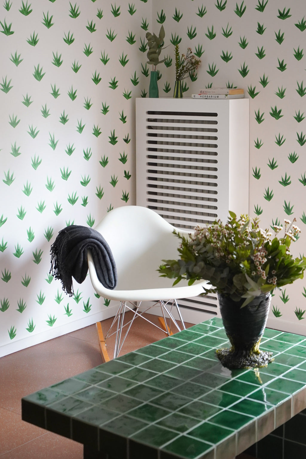 CERAMIC GREEN TILE COFFEE TABLE - INDOOR