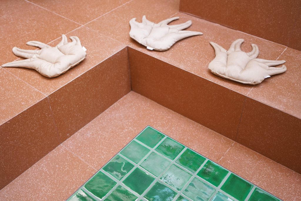 Beige plant outdoor cushion