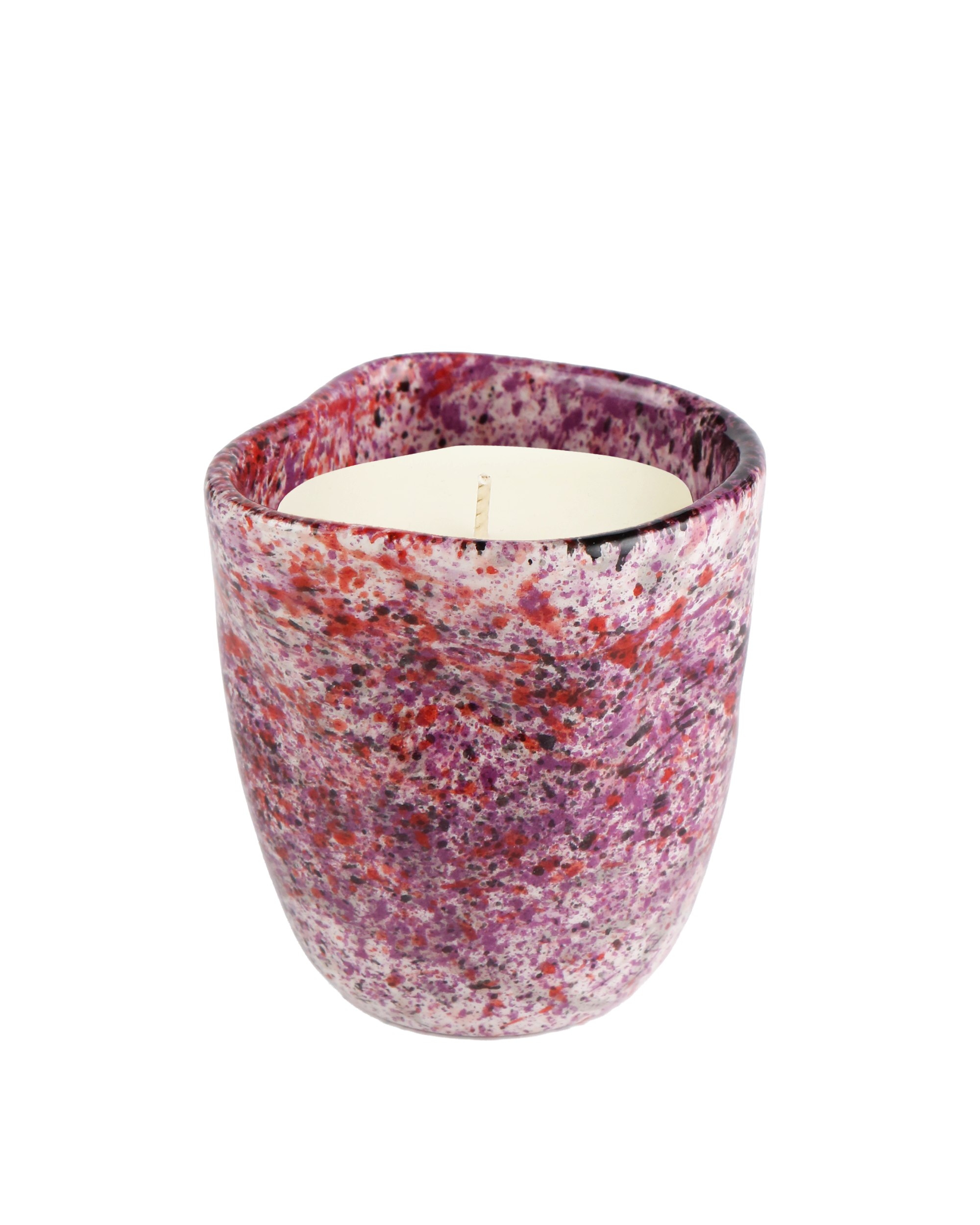 Black rose splatter candle