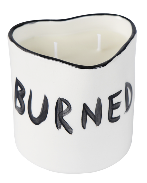 Handmade ceramic Burned Out candle by Rhea Kalo, made in Athens Greece