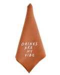 Terracotta linen napkin set with Drinks Are My Vibe design by Rhea Kalo Athens