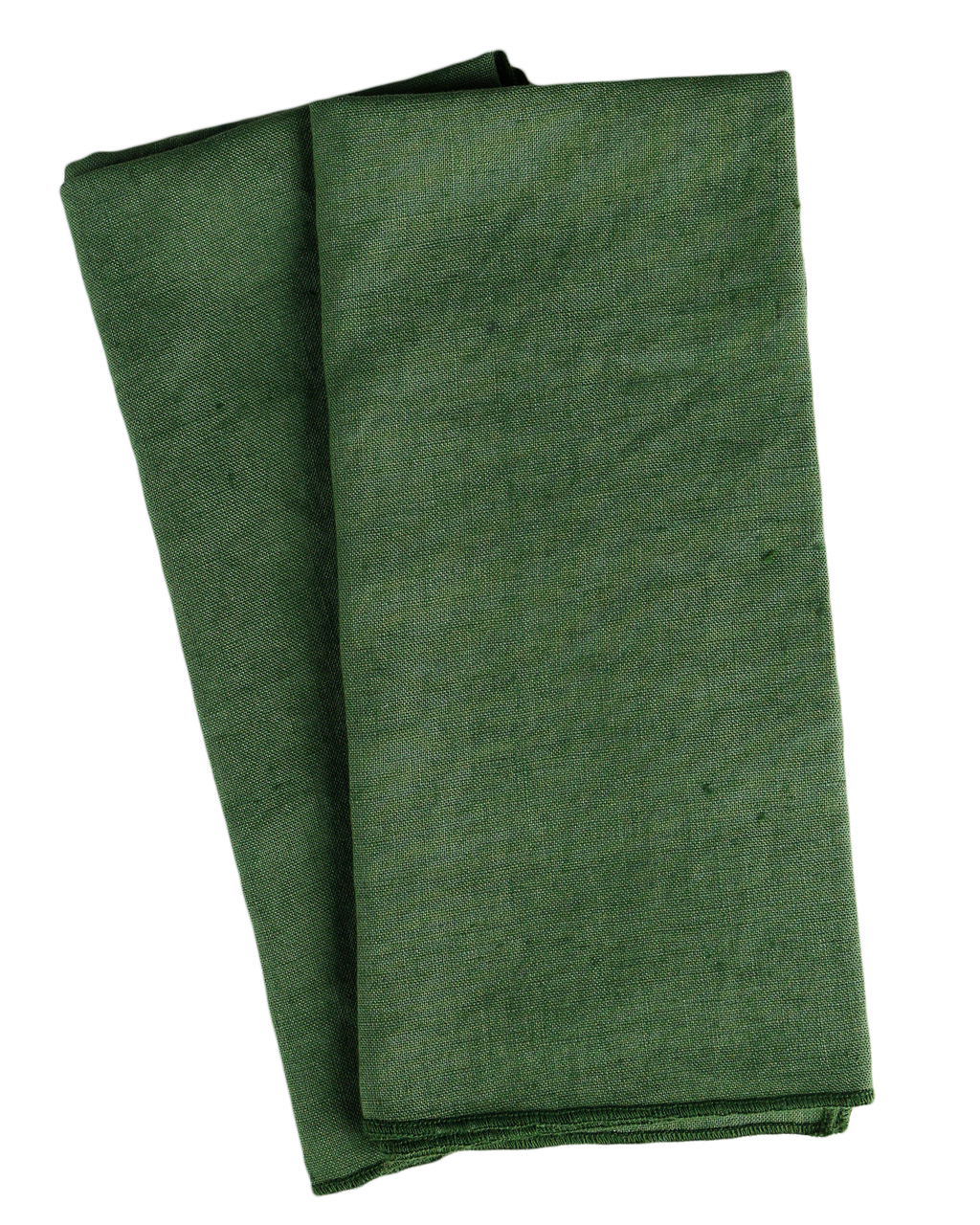 Green linen napkin by Rhea Kalo, made in Athens Greece.