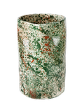 Handmade ceramic bunch vase with splatter pattern, made in Athens by Rhea Kalo