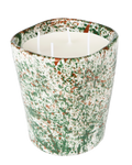 Handmade ceramic splatter candle by Rhea Kalo, made in Athens Greece