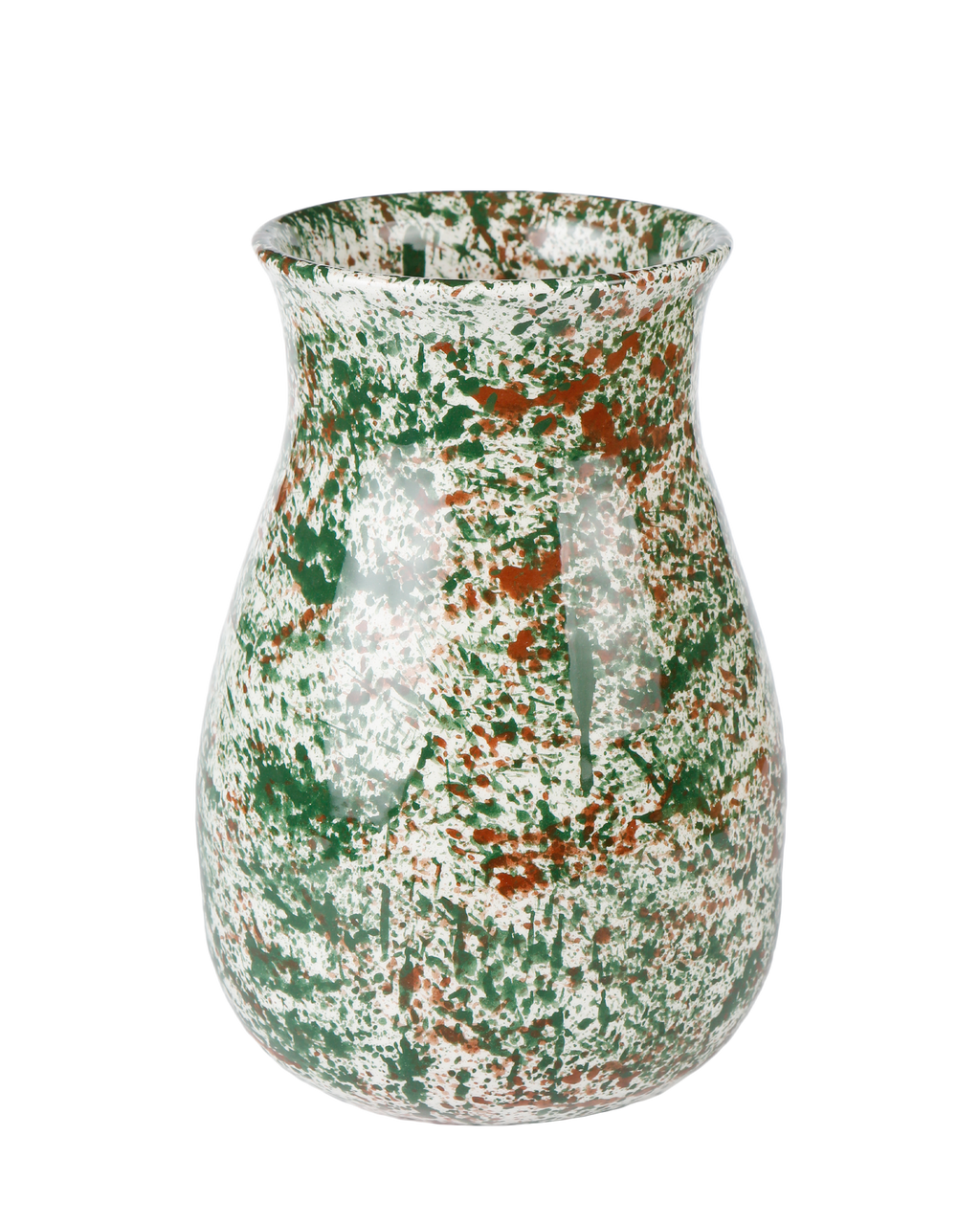 Hand-painted ceramic vase with splatter pattern, handmade in Athens by Rhea Kalo
