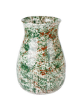 Hand-painted ceramic vase with splatter pattern, handmade in Athens by Rhea Kalo