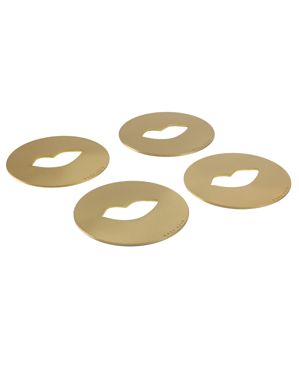 Handmade ceramic kiss coasters set of four by Rhea Kalo Athens