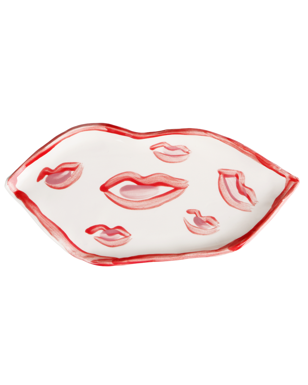 Handmade ceramic Lips II trinket tray by Rhea Kalo Athens