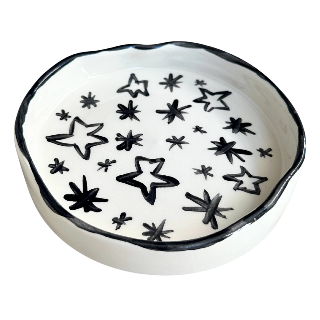 Handmade ceramic Look at the Stars trinket tray by Rhea Kalo, made in Athens