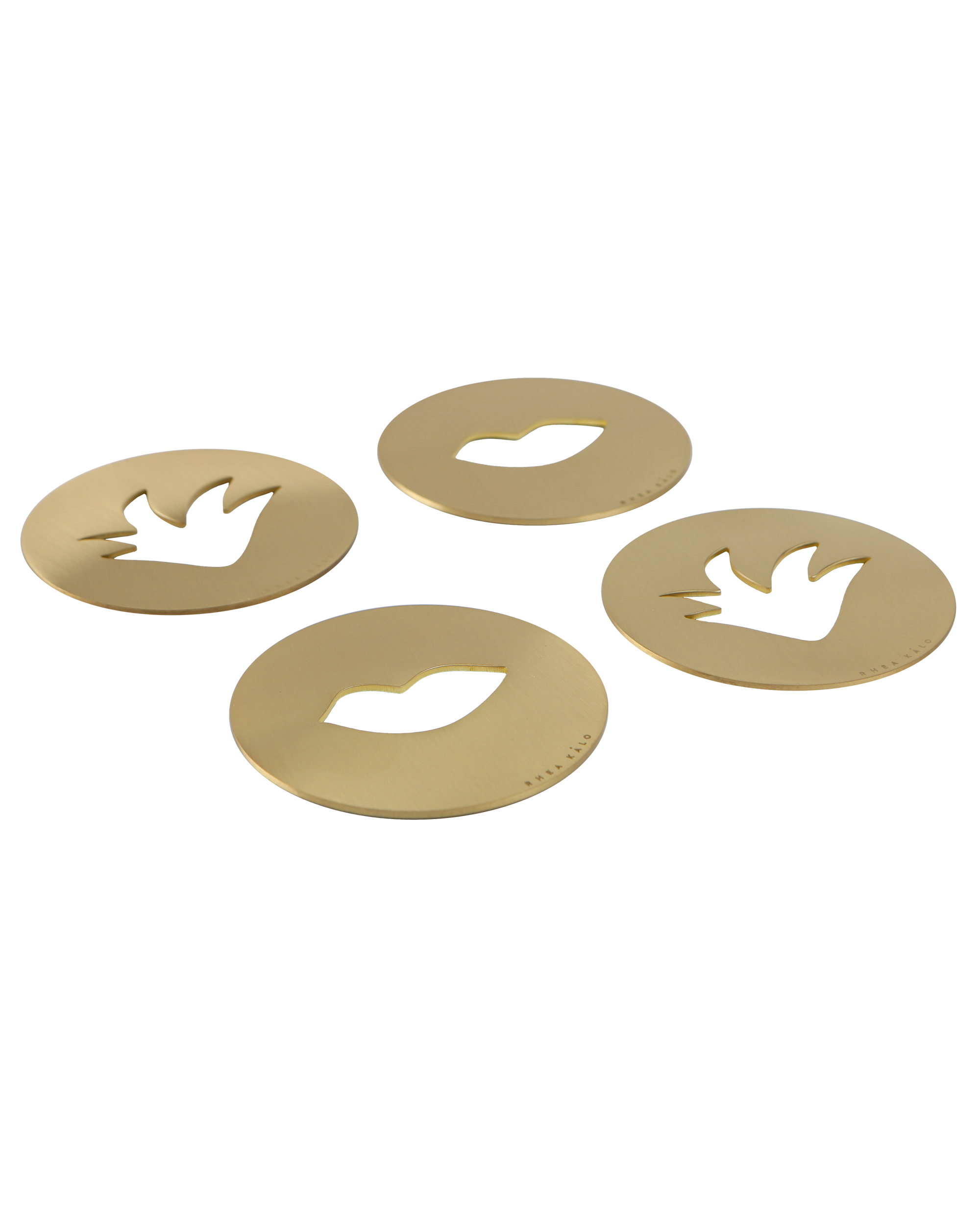 Handmade ceramic mix and match coasters set of four by Rhea Kalo Athens