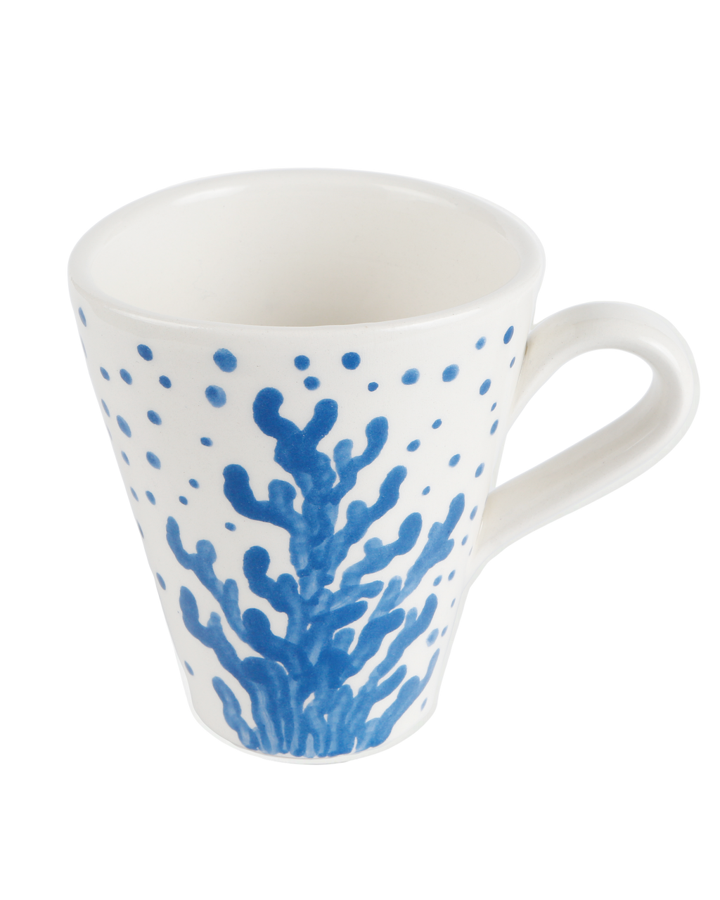 Handmade ceramic coffee mug in Molly design by Rhea Kalo, made in Athens Greece