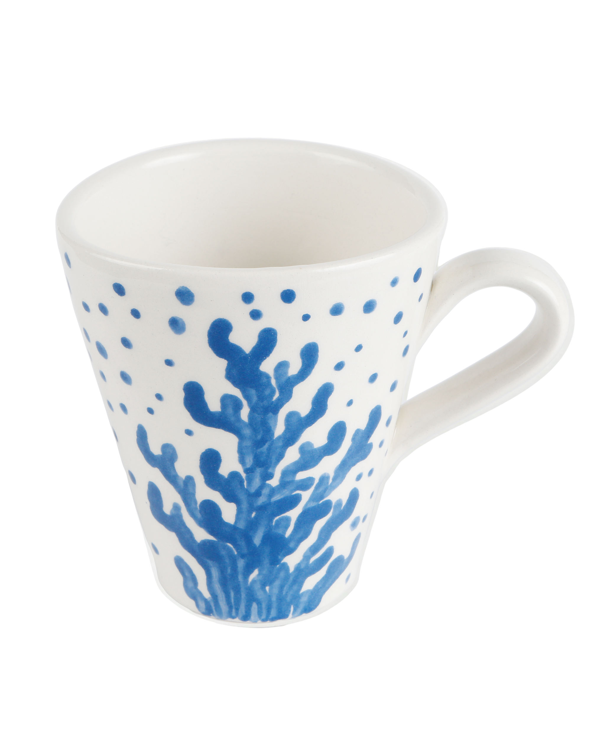 Handmade ceramic coffee mug in Molly design by Rhea Kalo, made in Athens Greece