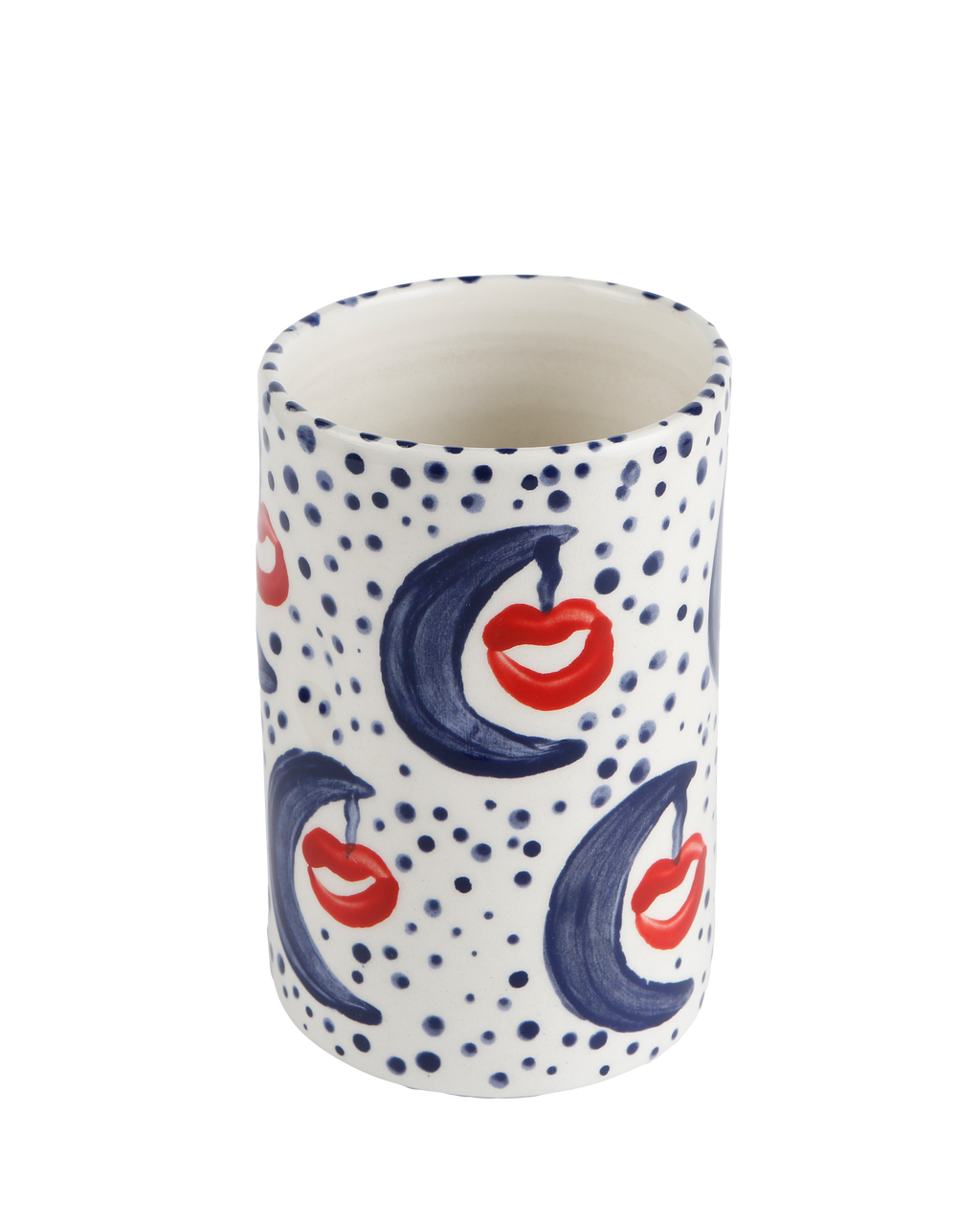 Handmade ceramic bunch vase in Moonkissed design by Rhea Kalo Athens