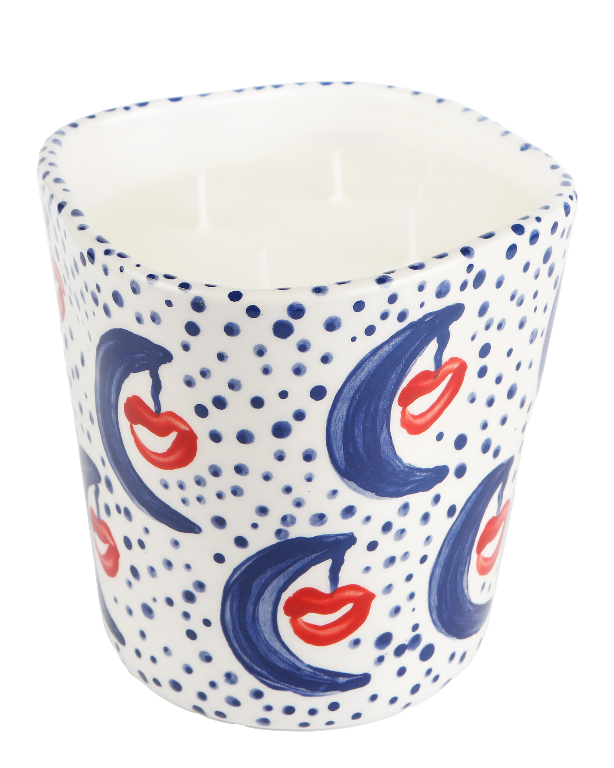 Handmade ceramic Moonkissed candle by Rhea Kalo, made in Athens Greece