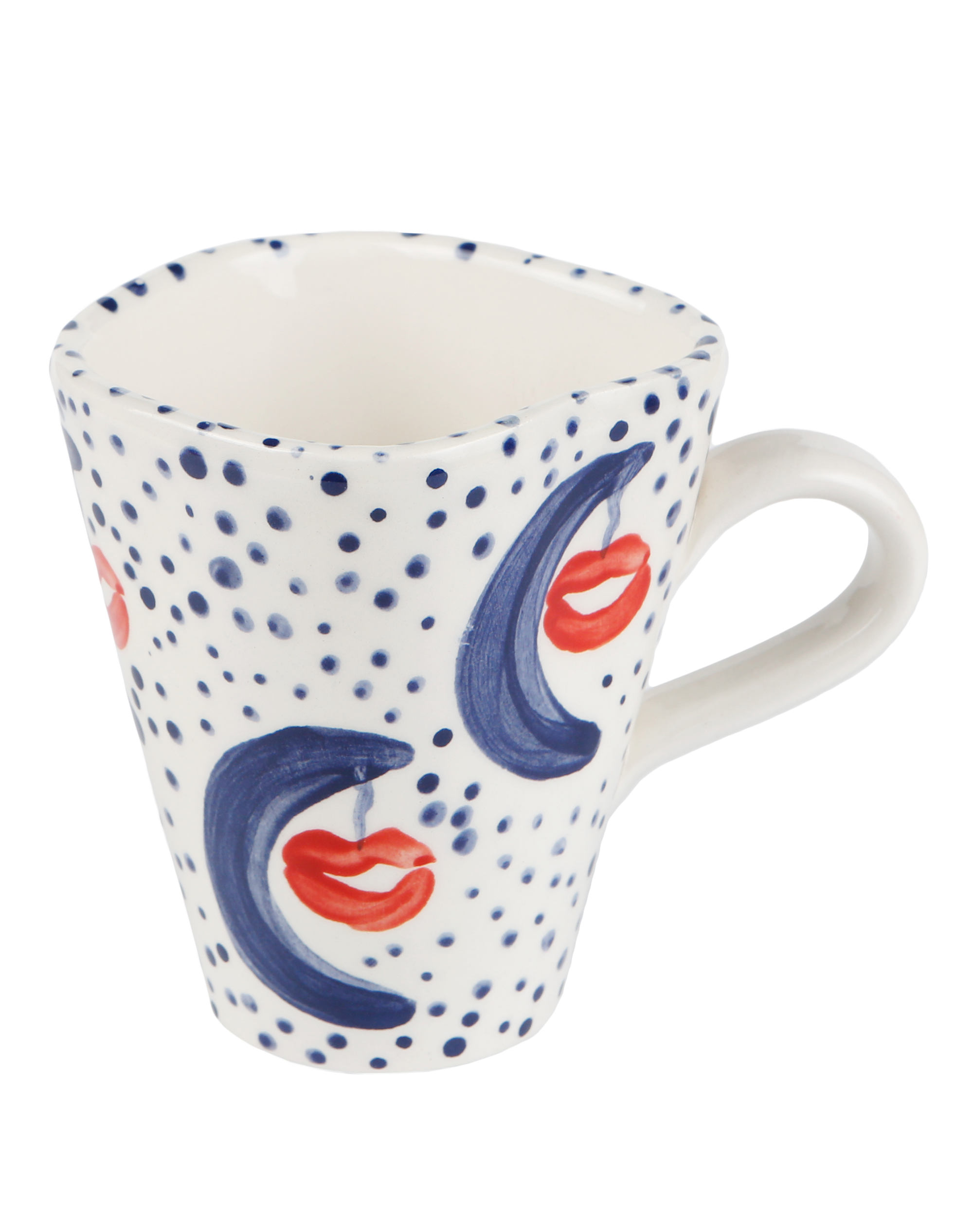 Handmade ceramic coffee cup in Moonkissed design by Rhea Kalo Athens