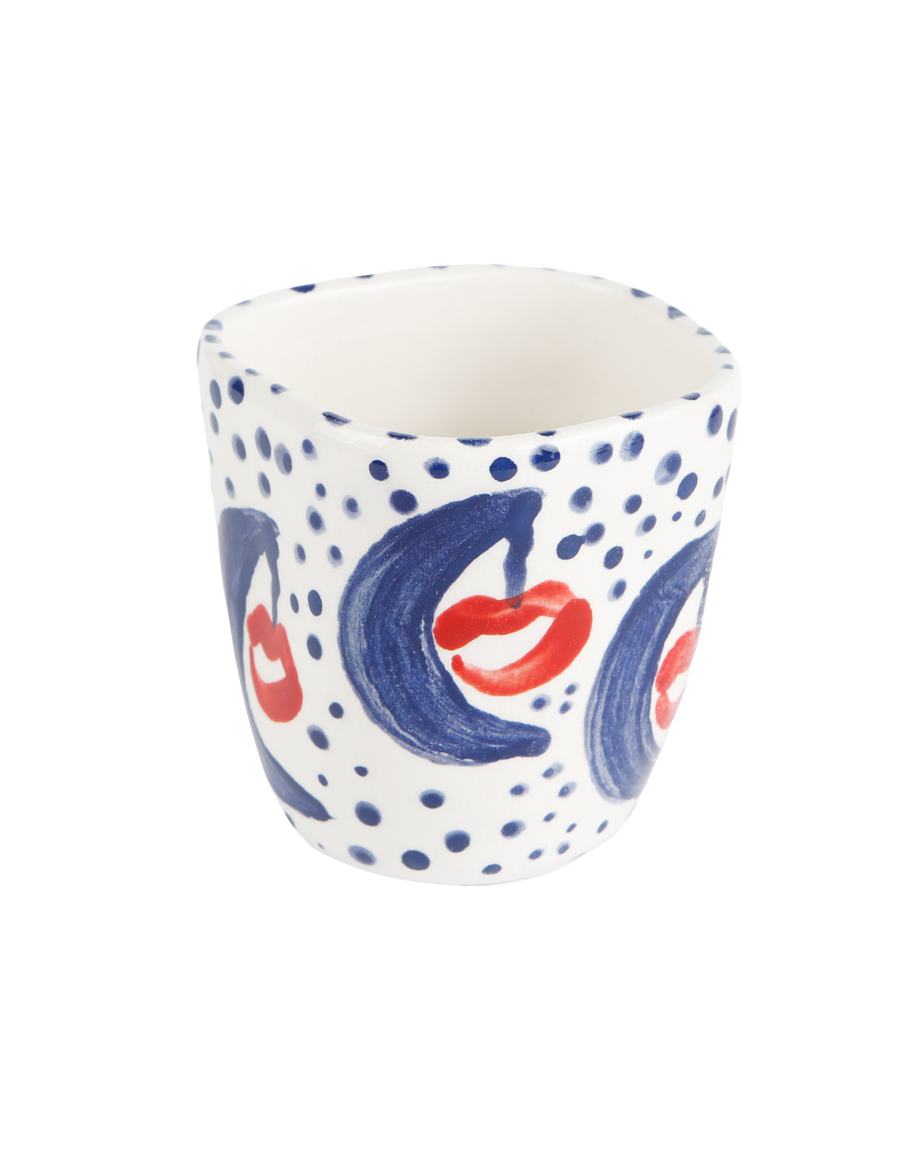 Handmade ceramic espresso cup in Moonkissed design by Rhea Kalo, made in Athens