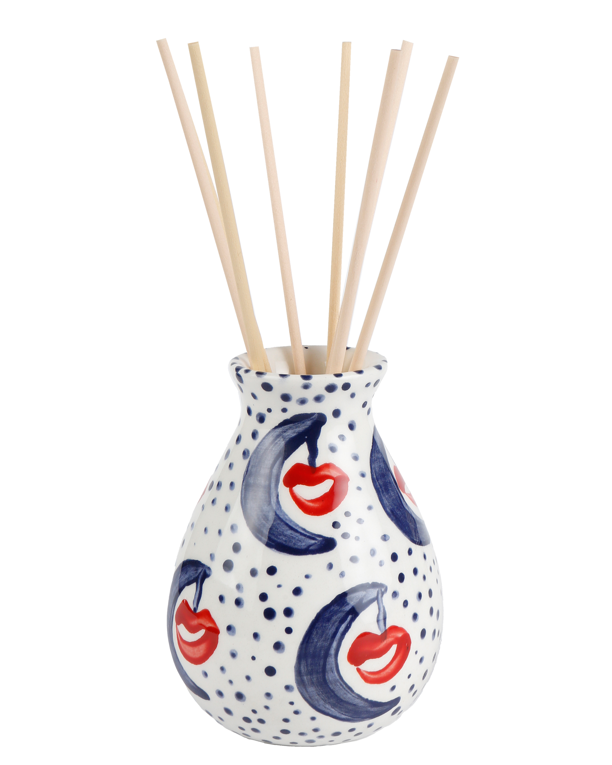 Handmade ceramic reed diffuser in Moonkissed design by Rhea Kalo Athens