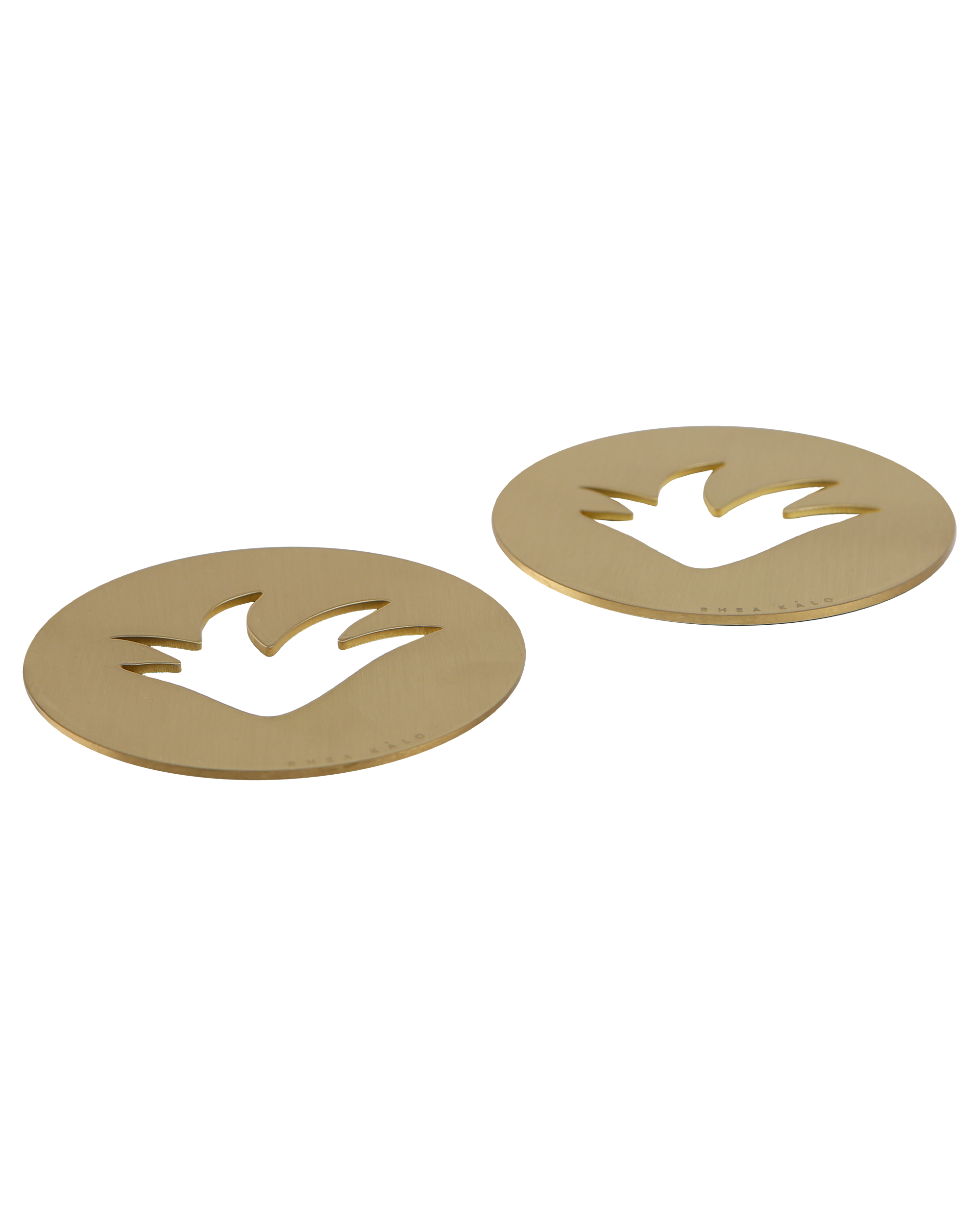 Handmade ceramic plant coasters set of two by Rhea Kalo Athens