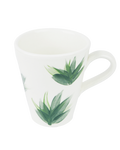 Hand-painted ceramic coffee cup with plants design, handmade in Athens by Rhea Kalo
