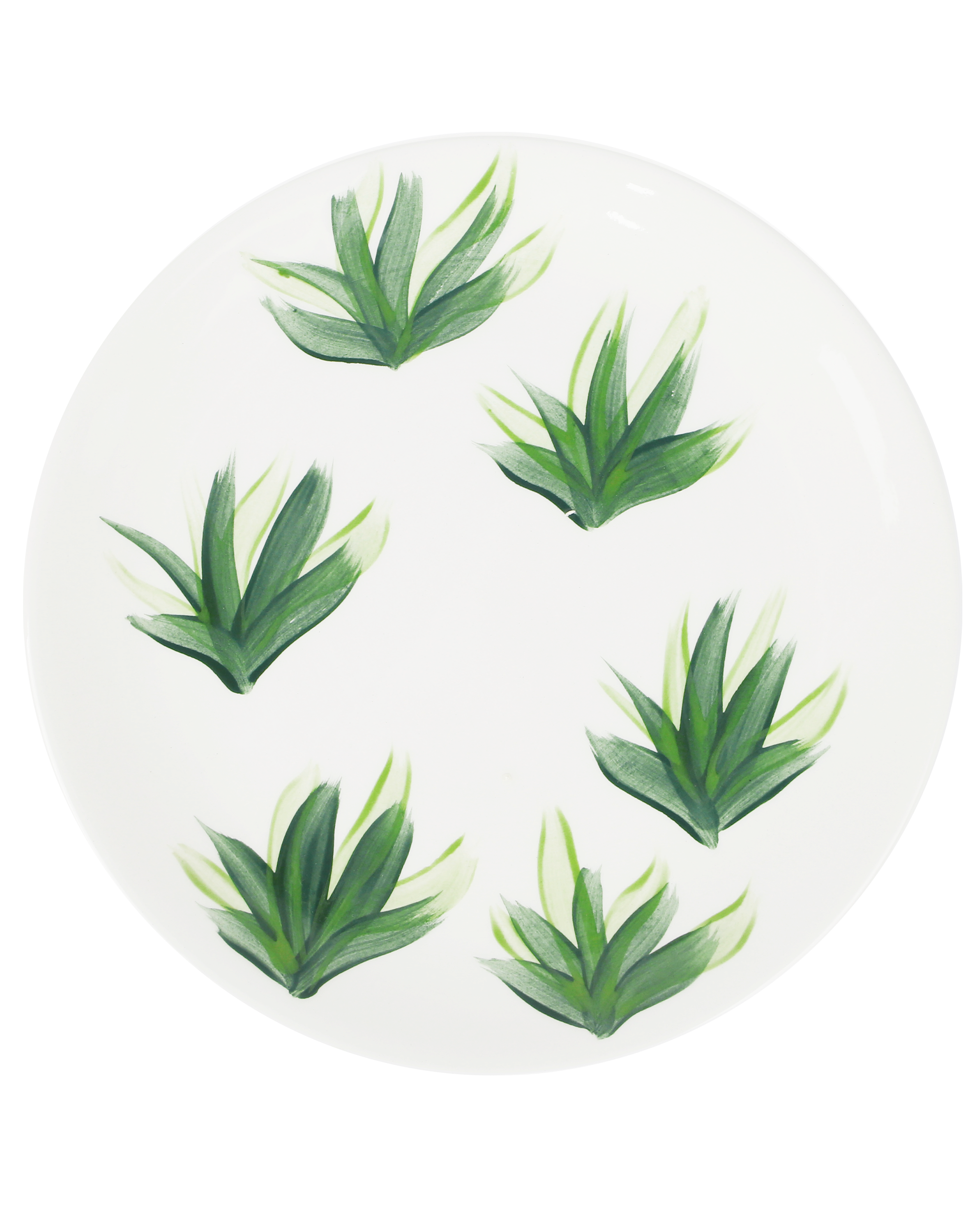 Hand-painted ceramic plate with botanical plants design by Rhea Kalo Athens