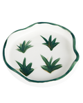 Handmade ceramic trinket tray with plants design by Rhea Kalo, made in Athens
