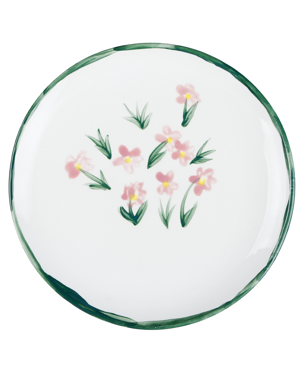 Handmade ceramic dinner plate in Prairie design by Rhea Kalo, made in Athens