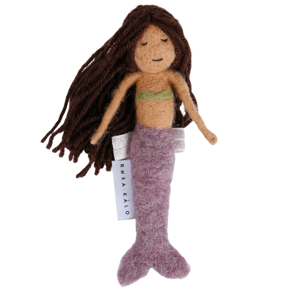 Handmade ceramic purple mermaid napkin ring by Rhea Kalo Athens