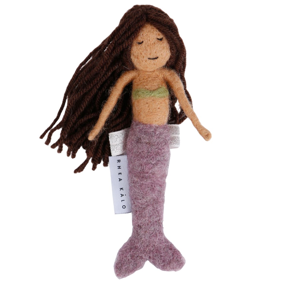 Handmade ceramic purple mermaid napkin ring by Rhea Kalo Athens