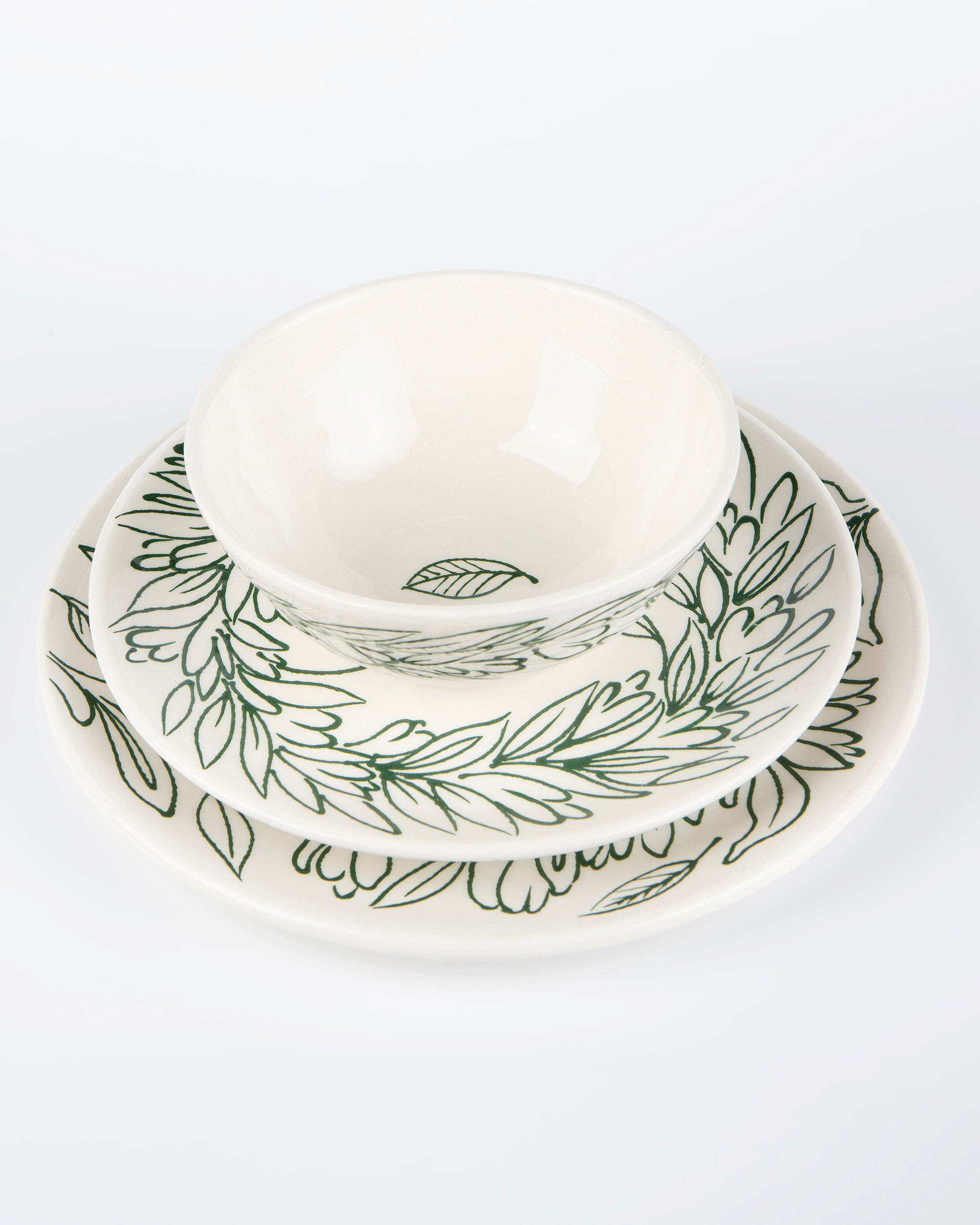 Handmade ceramic bowl with leaf design by Rhea Kalo, made in Athens Greece