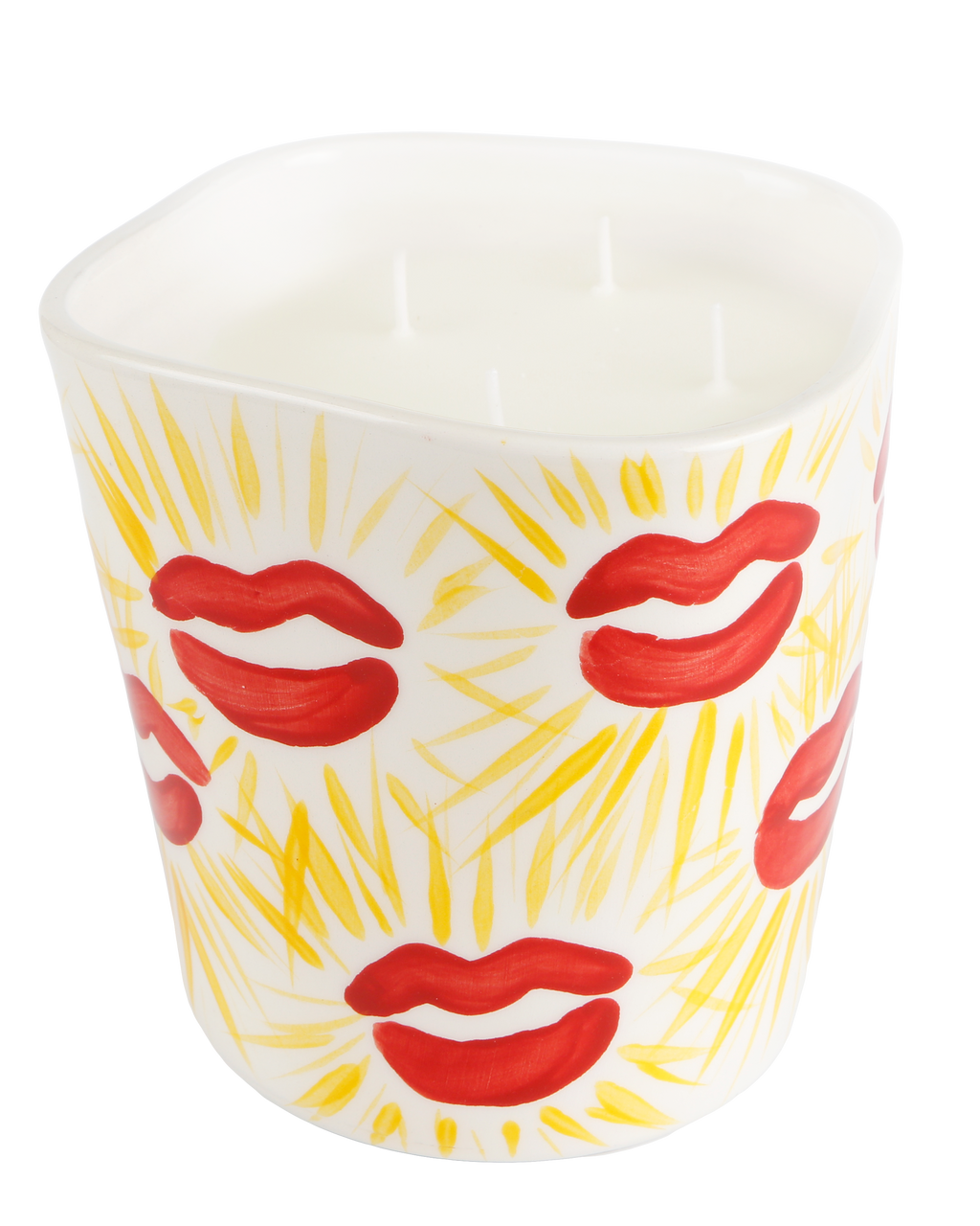 Handmade ceramic Sunkissed candle in warm tones by Rhea Kalo, made in Athens