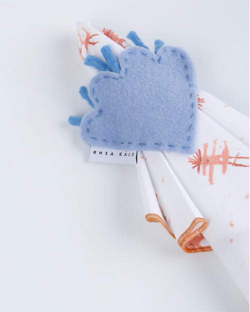 Blue shell napkin ring