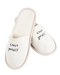 TRUST YOURSELF OFF-WHITE SLIPPERS