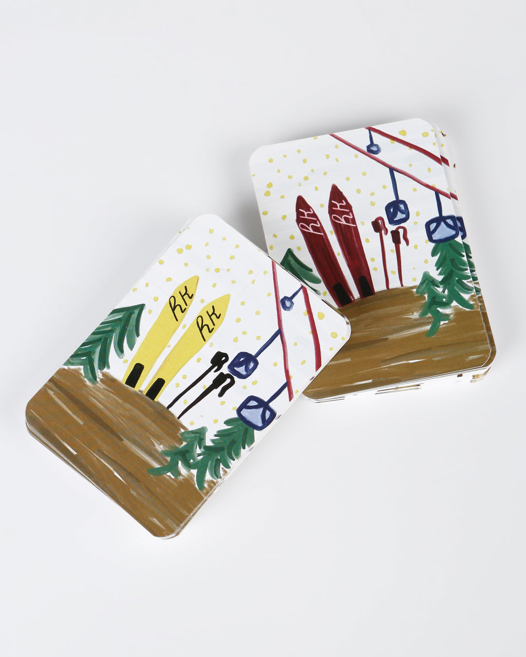 Skis playing cards set