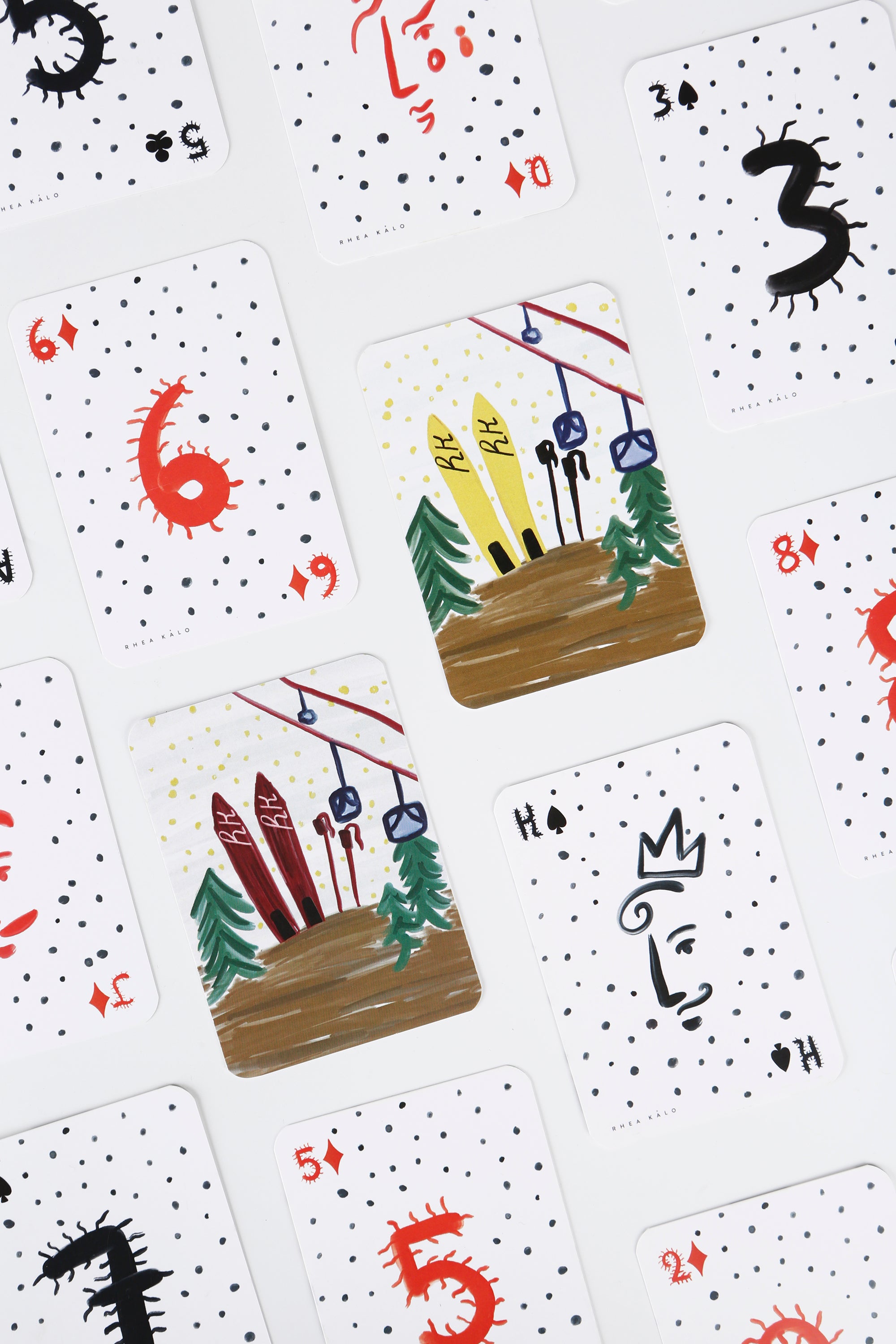 Skis playing cards set