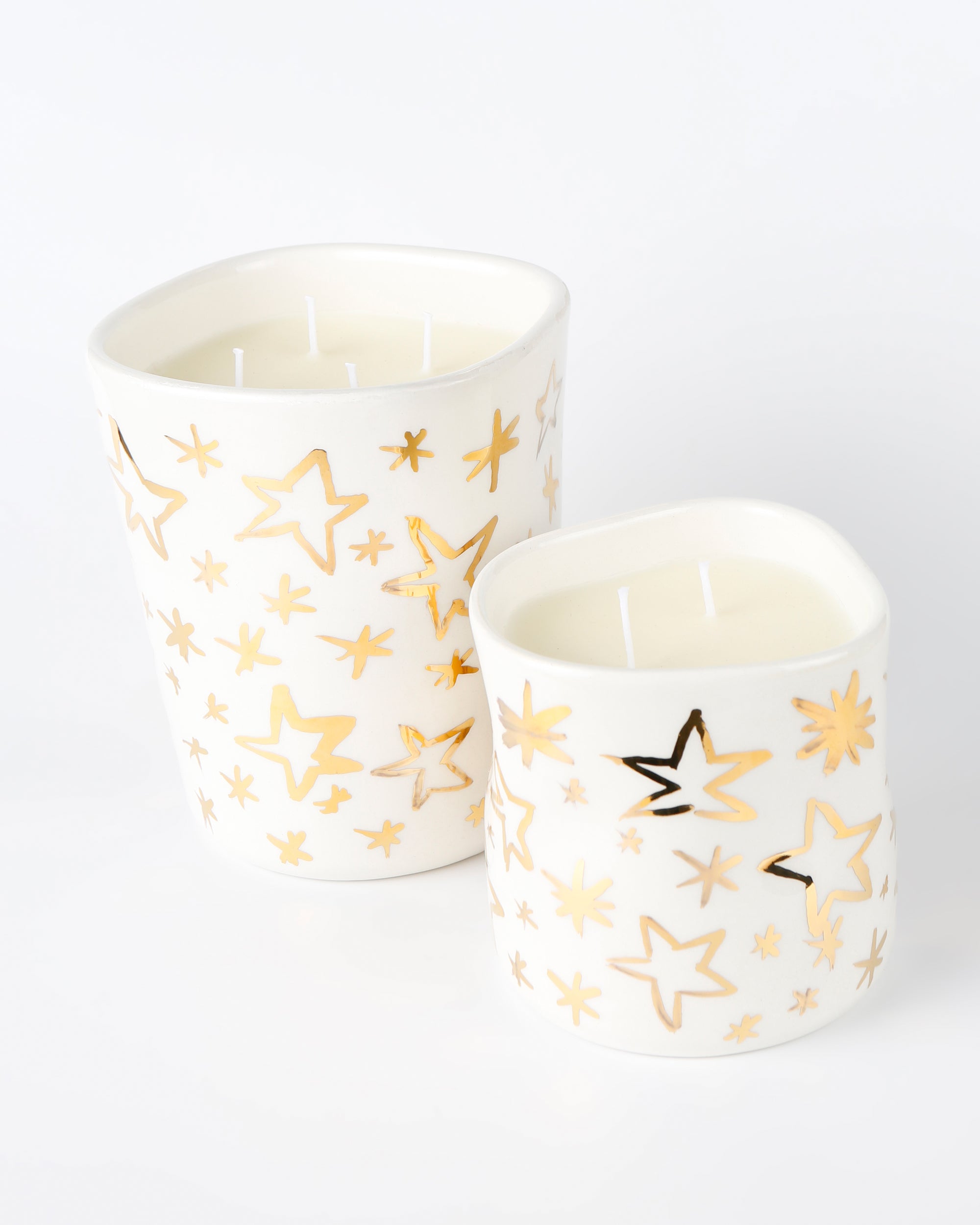 Gold stars candle